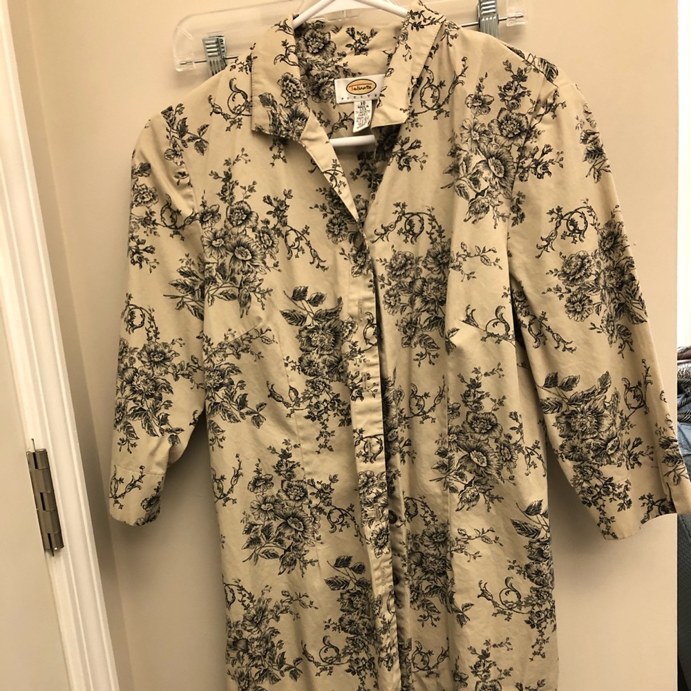 Floral Long jacket-shirt